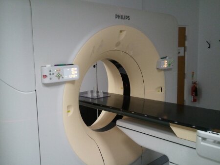 Philips Big Bore CT Scanner used in the Radiotherapy Department.